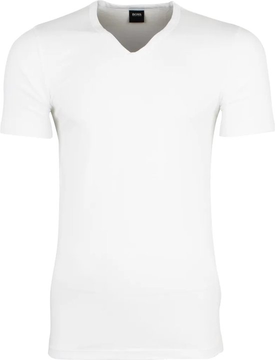 2-pack: Hugo Boss stretch T-shirts Slim Fit - V-hals - wit - Maat XXL |  bol.com