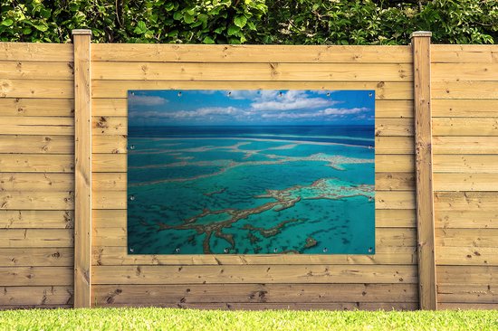 Affiche jardin Australie - Tirage photo Grande Barrière de Reef 180x120 cm - Toile Jardin/Toile d'extérieur/ Peintures pour l'extérieur (décoration de jardin) XXL / Groot format !