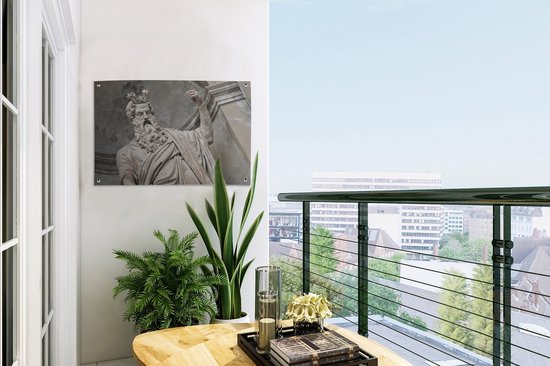 Une statue de Zeus où le dieu suprême a tendu le bras en Grèce affiche de jardin 60x40 cm - petit - Toile de jardin / Toile d'extérieur / Peintures pour l'extérieur (décoration de jardin)