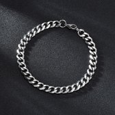 Cuban Link Heren Armband - Dikke Schakel - 5mm - Zilver kleurig - Schakelarmband - Armbanden - Cadeau voor Man - Mannen Cadeautjes