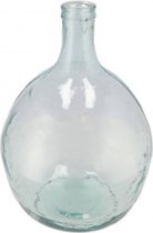 Fles Belly - 32 cm - Glas - Blauw - Decoratie fles - vaas - binnen