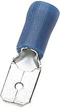 Vlakke kabelschoen (m) - 6,3mm / blauw - half geïsoleerd (100 stuks)