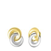 Lucardi - Boucles d'oreilles bicolores en or 14 carats