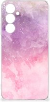 Telefoonhoesje Geschikt voor Samsung Galaxy A54 5G Silicone Back Cover Pink Purple Paint
