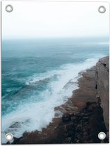 WallClassics - Poster de jardin - Mer aux rochers - 30x40 cm Photo sur poster de jardin (décoration murale pour extérieur et intérieur)