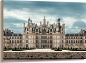 WallClassics - Hout - Kasteel van Chambord - Frankrijk - 100x75 cm - 9 mm dik - Foto op Hout (Met Ophangsysteem)