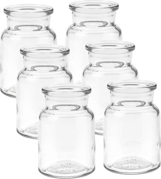 Set de 6 Mini Vases Ronds Bouteilles en Verres Petites Bouteilles Décoratives...