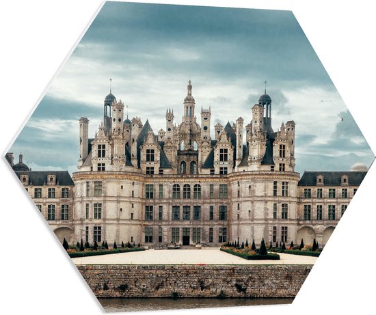WallClassics - Plaque Mousse PVC Hexagone - Kasteel de Chambord - France - 80x69,6 cm Photo sur Hexagone (Avec Système d'accrochage)