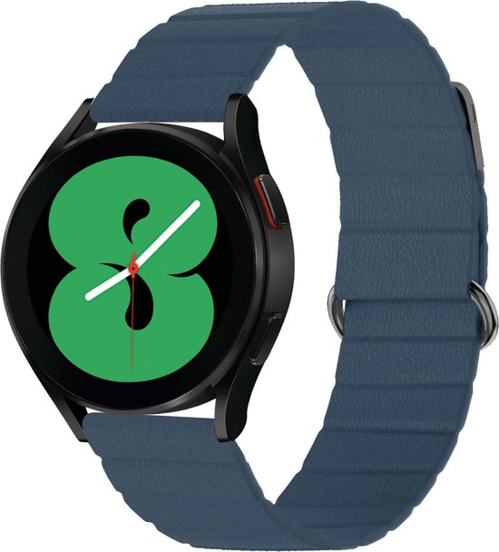 iMoshion Bandje Geschikt voor Samsung Galaxy Watch 3 / 4 (Classic) / 5 (Pro) / 6 (Classic) - iMoshion Lederen bandje 2.0 - Blauw