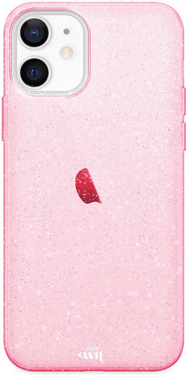 xoxo Wildhearts siliconen glitter hoesje - Sparkle Away Pink - Geschikt voor iPhone 11 - Shockproof case met glitters - Roze