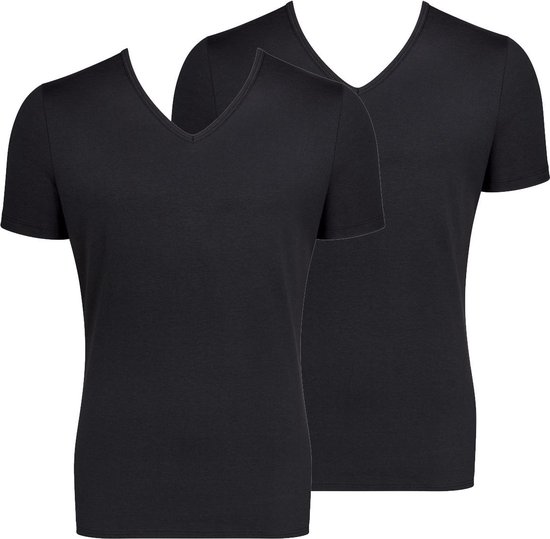 Sloggi T-shirt met V-hals - slim fit 2 pack - GO - onderhemd - Organic Cotton