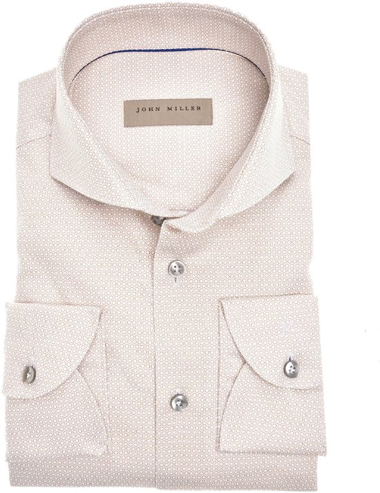 John Miller Print tailored fit overhemd Heren Maat 40
