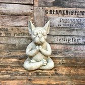 Statue de jardin en béton - chien méditant - méditant