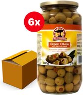 Groene olijven gevuld met pikante paprikapasta 920g Pot - Doos 6 stuks