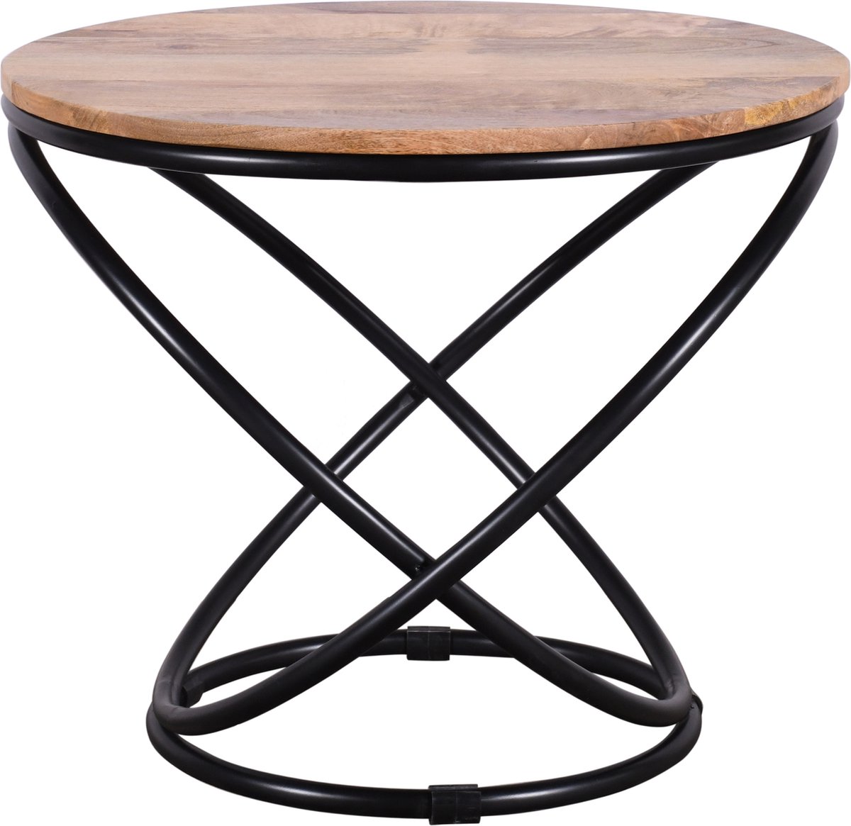 Salontafel-Bijzettafel-Rond-Mangohout-Twist-rond 40cm-Koloniaal Teakhuis