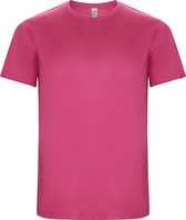 Fluorescent Roze unisex ECO sportshirt korte mouwen 'Imola' merk Roly maat 140 / 12