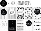 10x Minikaartjes + Mini-envelopjes | MIX #1 | kleine kaartjes met kraft enveloppen