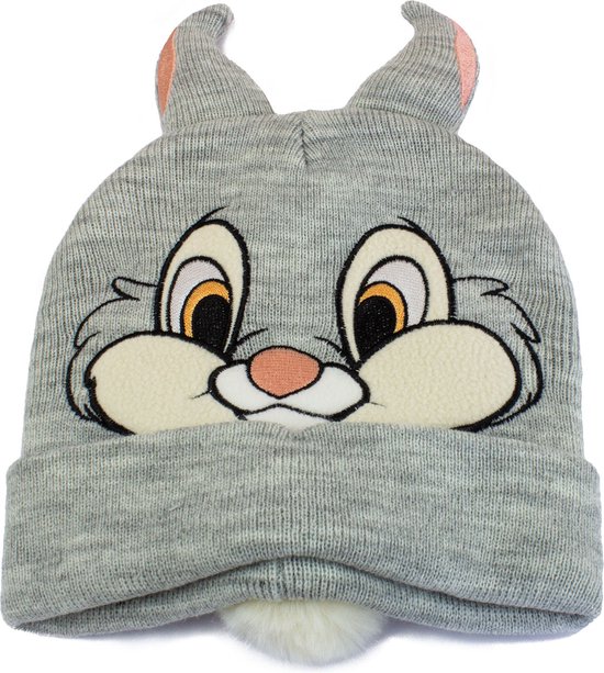 Bambi Klopfer Unisex Beanie - grijs/wit - Standard