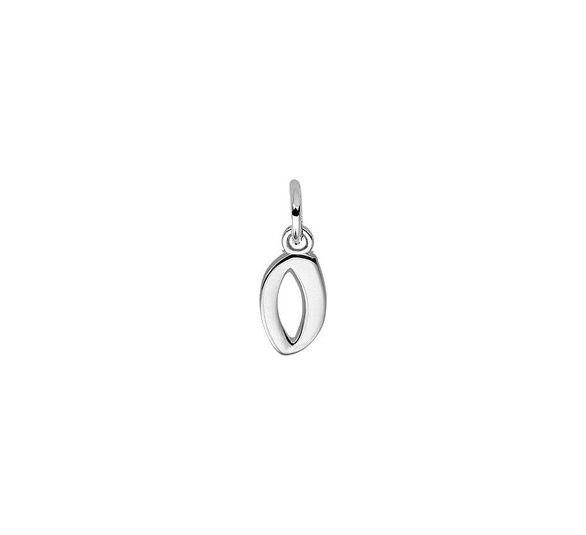 Zilver Gerhodineerde Hanger letter O 1330012