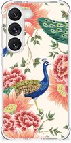 Case Anti-shock geschikt voor Samsung Galaxy S23 Pink Peacock