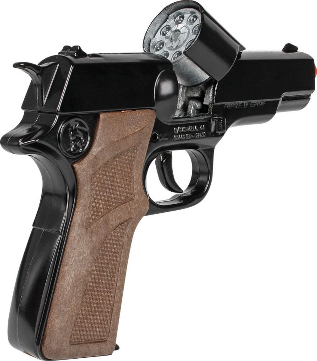 Revolver police metal 12 coups a amorces Gris Argent L 21,5 cm