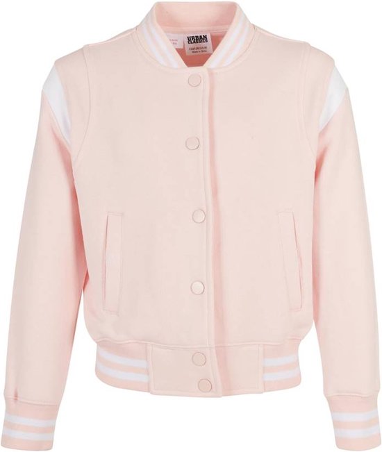 Urban Classics - Inset College Sweat Kinder Jacket - Kids 134/140 - Roze