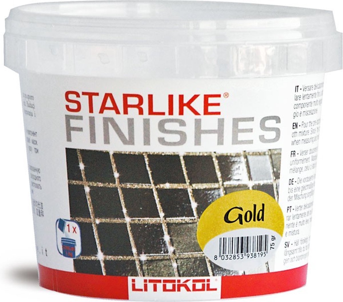 Kleureffect Goud Litokol STARLIKE® Finishes 75 gram voor 2,5 kg