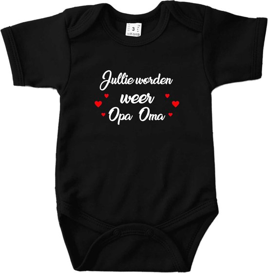 Jullie worden weer opa & oma Maat 68 Romper zwart