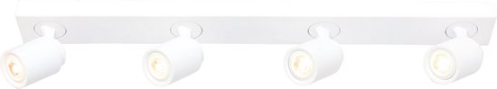 Witte spot Razza | 4 lichts | wit | kunststof / metaal | 76 cm | eetkamer / woonkamer / slaapkamer lamp | modern / stoer design