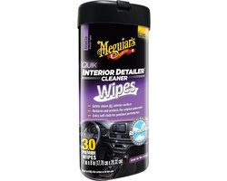 Meguiar’s Quik Interior Detailer Wipes 30 Stuks – Interieur Reinigingsdoekjes Auto – UV-Bescherming – Voor Leer & Kunststof