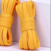 SJIZLL® Veters geschikt voor sneakers - oranje geel - orange yellow - 130cm - veter - laces - platte veter