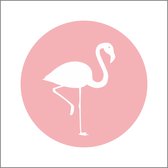 Sluitzegels - Stickers - Etiketten - flamingo - O40mm - rol van 250st