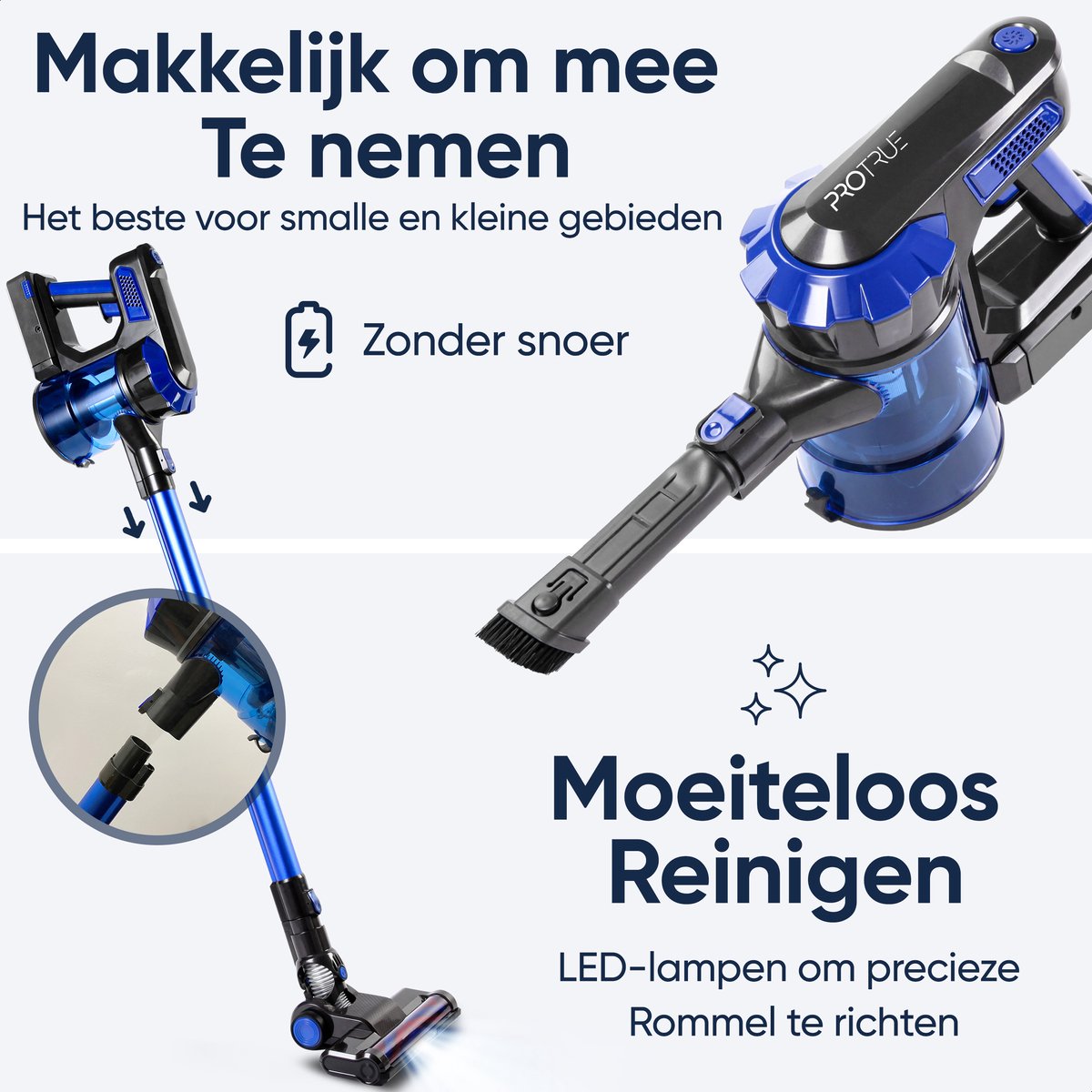 Steelstofzuiger Draadloos - Cordless Stick Vacuum Cleaner - Kruimeldief  voor Stofzuigen | bol.com
