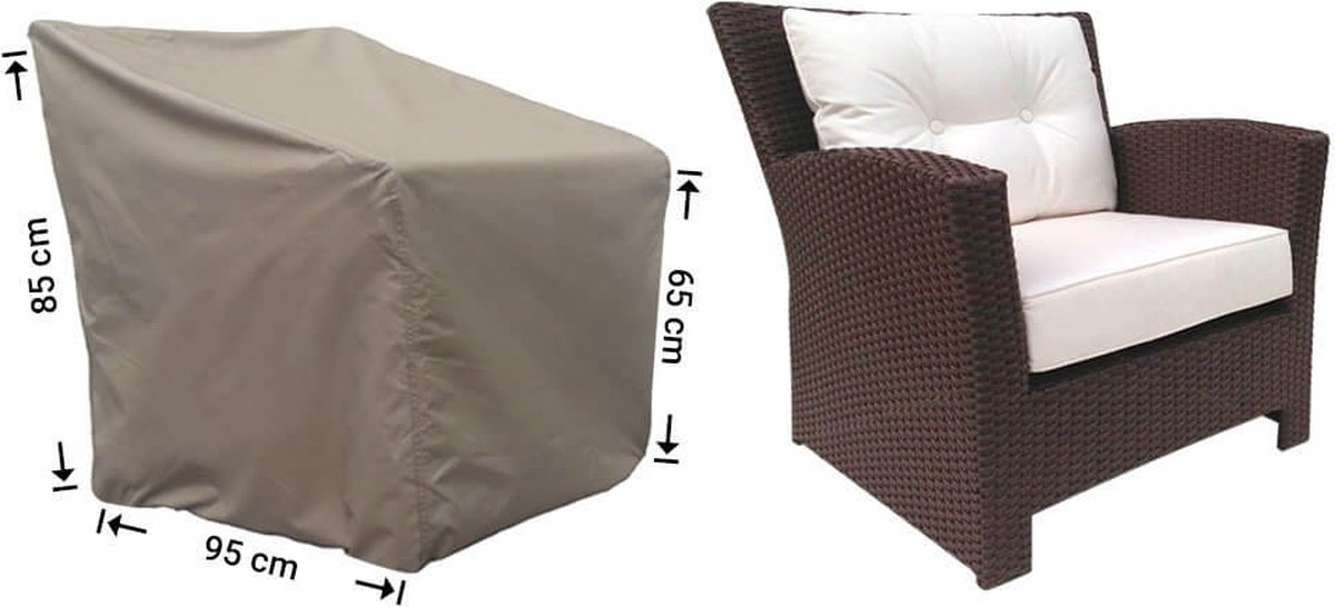 Raffles Covers Tuinstoelhoes - 95 x 95 H: 85 cm - RLC95shaped - Waterdicht | Solution Dyed | UV-bestendig | Elastisch trekkoord | Airvents - Beschermhoes tuinmeubelen