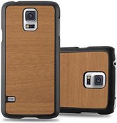 Cadorabo Hoesje voor Samsung Galaxy S5 / S5 NEO in WOODY BRUIN - Hard Case Cover beschermhoes in houtlook tegen krassen en stoten