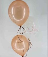 6x stuks Eid Mubarak thema ballonnen wit/roze 30 cm - Suikerfeest/Offerfeest versieringen/decoraties