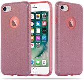 Cadorabo Hoesje geschikt voor Apple iPhone 7 / 7S / 8 / SE 2020 in STAR STOF ROZE - TPU Silicone Case Cover beschermhoes in glitter design