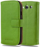 Cadorabo Hoesje geschikt voor Samsung Galaxy S3 / S3 NEO in GRAS GROEN - Beschermhoes met magnetische sluiting, standfunctie en kaartvakje Book Case Cover Etui