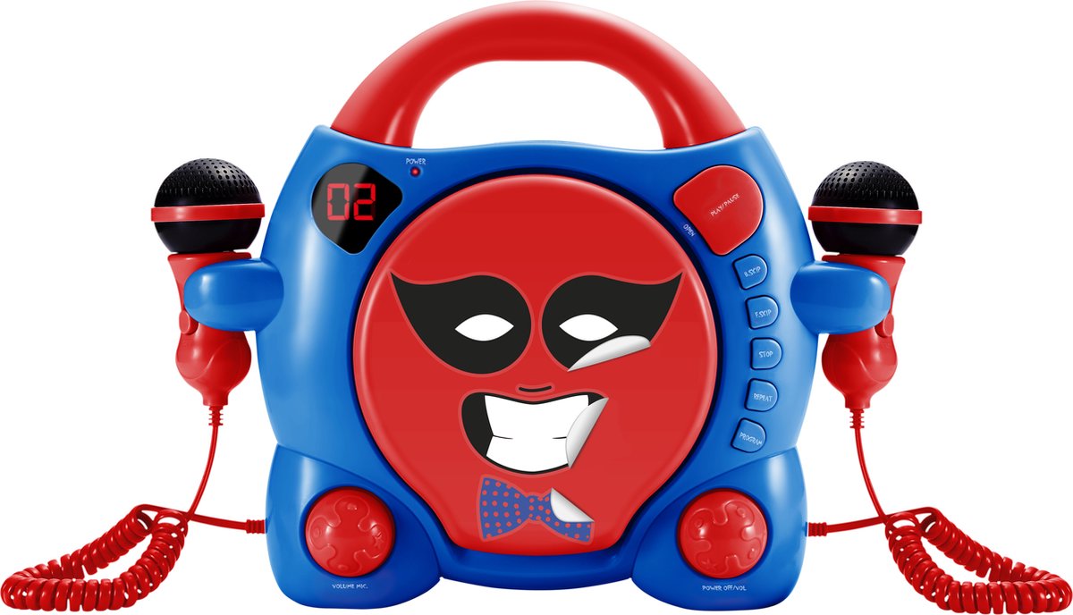 Bigben My Billy Draagbare Karaoke CD-Speler - 2 Microfoons - Rood/Blauw