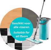 Essuie-sol Clever Clean, Wash & Dry - Blauw - Système de nettoyage autonettoyant - Balai sans essorage - Tête rotative à 360°
