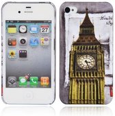 Cadorabo Hoesje voor Apple iPhone 4 / 4S met LONDON - BIG BEN opdruk - Hard Case Cover beschermhoes in trendy design