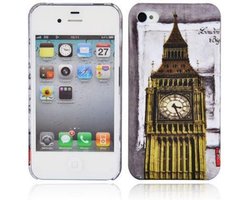 Cadorabo Hoesje geschikt voor Apple iPhone 4 / 4S met LONDON - BIG BEN opdruk - Hard Case Cover beschermhoes in trendy design