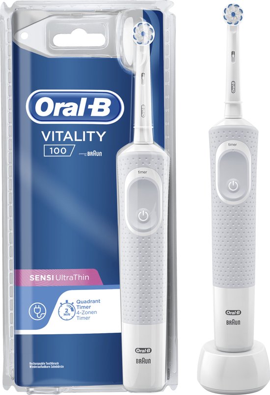 Oral-B Vitality 100 Sensi Ultrathin White Elektrische Tandenborstel Powered  By Braun | bol