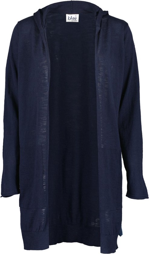 Blue Seven dames vest - lang vest incl. capuchon - navy - 147138 - maat 38
