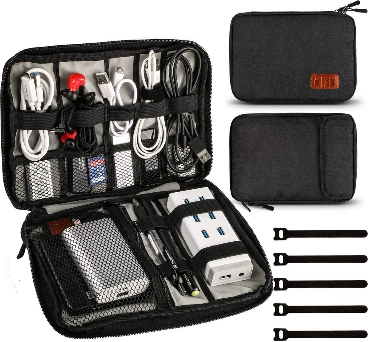 BOTC Travel Kabel Organizer Tas - Opbergtas voor Kabels en Accessoires -  Zwart | bol