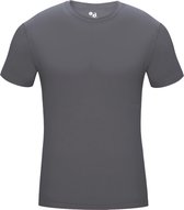 BADGER SPORT - Shirt Met Korte Mouwen - Pro Compression - Diverse Sporten - Volwassenen - Polyester/Elastaan - Heren - Ronde Hals - Ondershirt - Zweet Afvoerend - Donkergrijs - Small