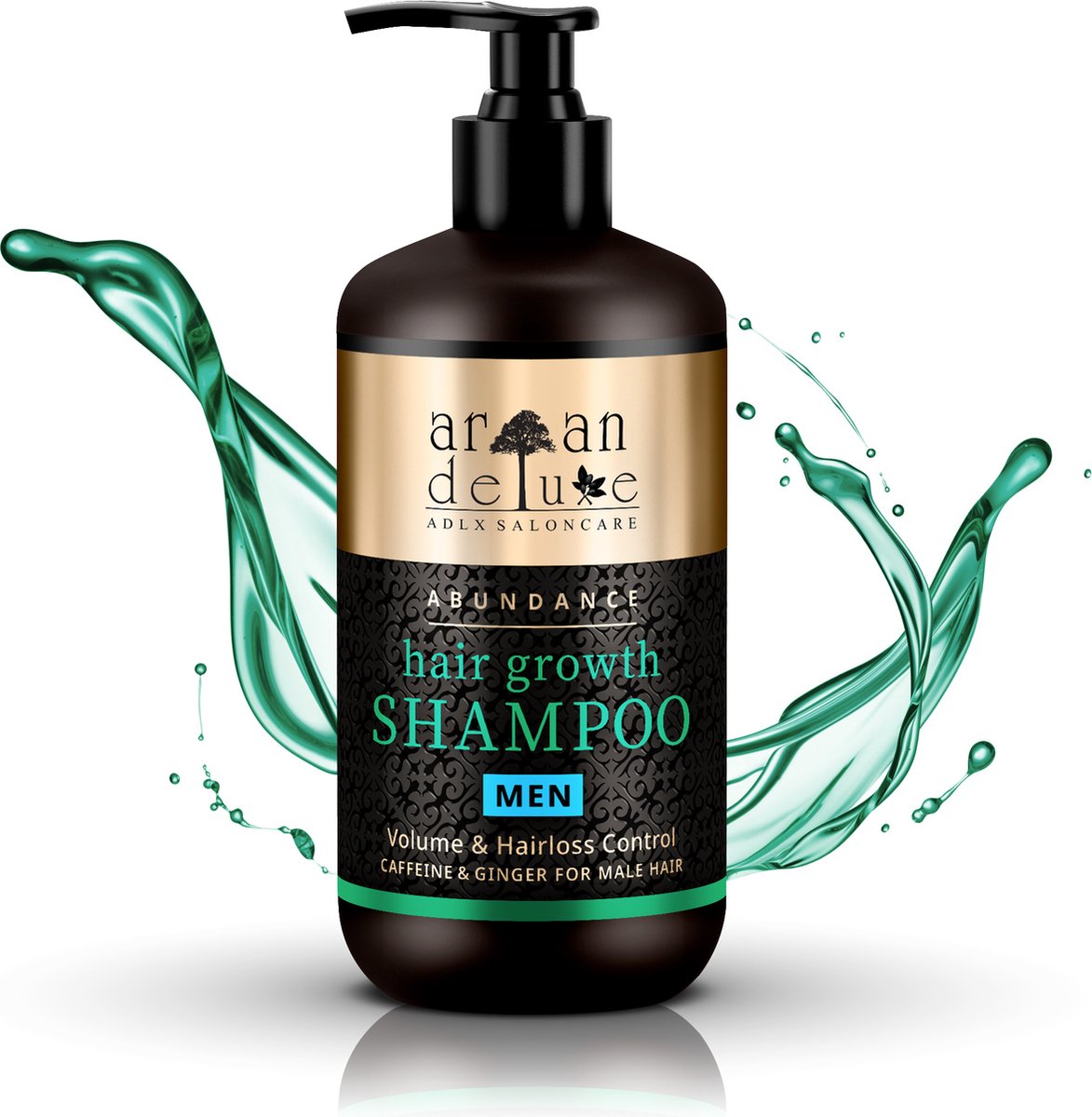 Argan Deluxe Hair Growth Shampoo voor mannen in kapperskwaliteit 300 ml - stopt haaruitval & stimuleert volume - met cafeïne, arganolie & gemberextract
