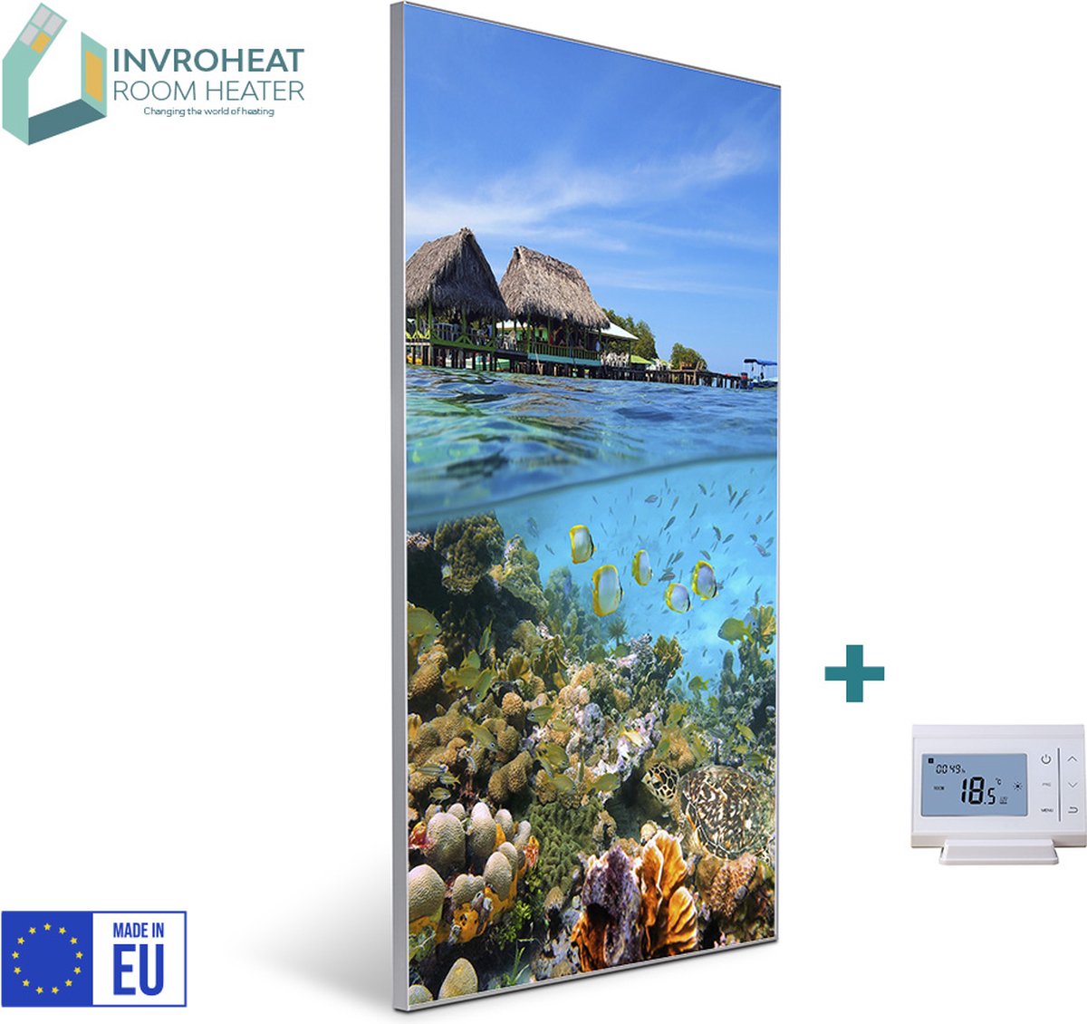 IHWS2022-2540-DIS - Infrarood paneel - 610x915mm - Tropical Ocean, Display thermostaat