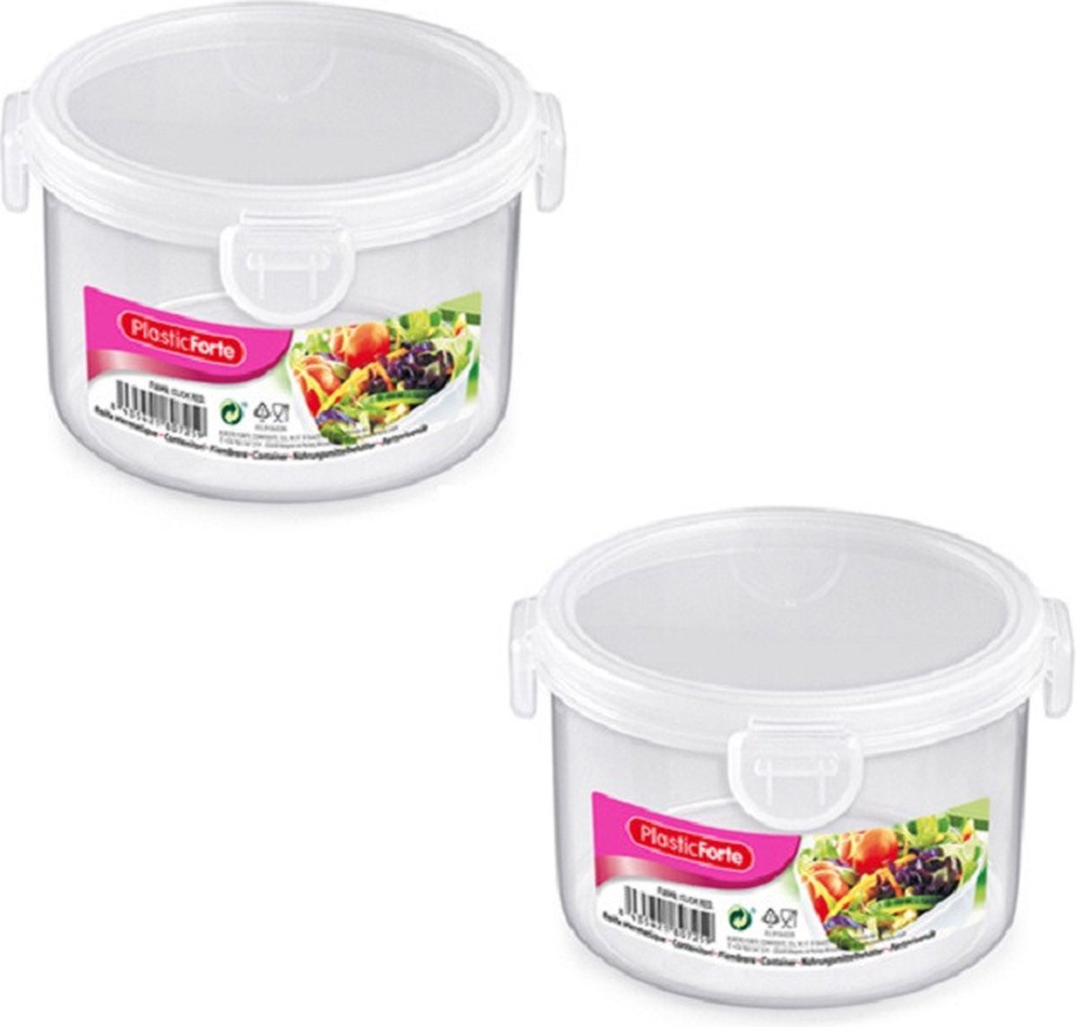 PlasticForte Vershoudbakje vriezer/magnetron - 6x stuks - 600 ml - kunststof