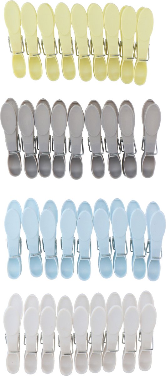 Goedkoopste Gekleurde wasknijpers van kunststof - 72x stuks - plastic knijpers / wasspelden
